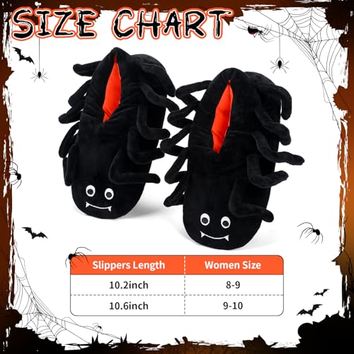 Newcotte Halloween Spider Slippers Halloween Stuff Fluffy Plush Slippers Fuzzy Animals Cute Cartoon Warm Shoes for Women Men Home Party Supplies Gifts Outdoor Indoor Bedroom 6