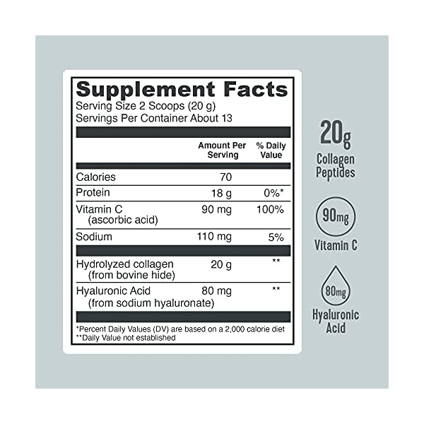 Vital-Proteins-Collagen-Peptides-Powder-Supplement-Type-I-III-20g-per-Serving-Unflavored-10-oz Vital Proteins Collagen Peptides Powder, with Hyaluronic Acid and Vitamin C, Unflavored, 9.33 Ounce