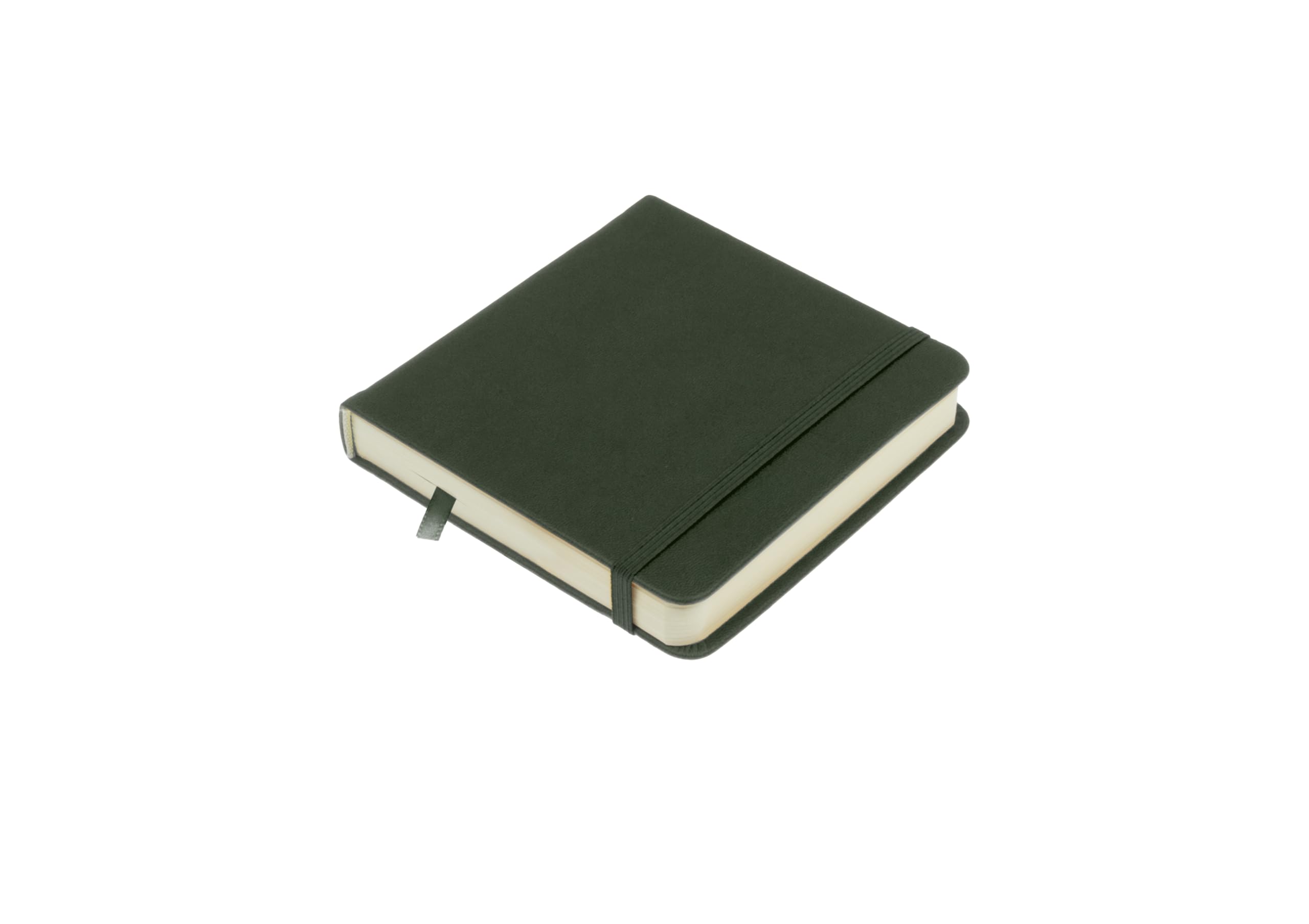 Cuaderno de dibujo de arte Kangaro 12x12 cm Forest Green PU tapa dura 80 hojas 140 gramos papel crema con banda de goma y lazo