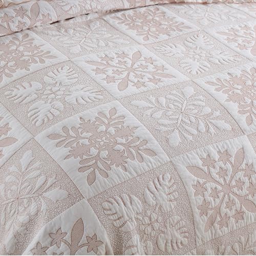 MarCielo 3-Piece 100% Cotton Oversized Bedspread Lightweight Quilt Coverlet Embroidery Farmhouse Bedding Set (TJ Colorful,King (112"x102"))