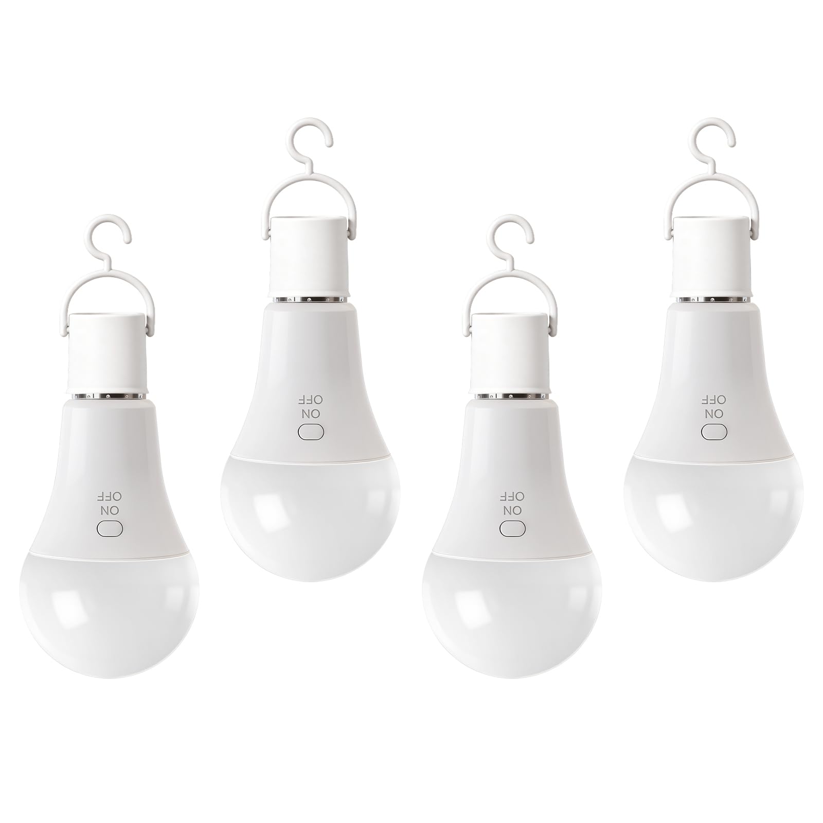 Ketom 4 Piezas Bombilla Recargable E27, Bombilla con Mando Usb, 7 W Bombillas Inalámbricas Recargables, 3 Temperaturas de Color & Regulable, Temporizador, para Acampadas Iluminación de Emergencia