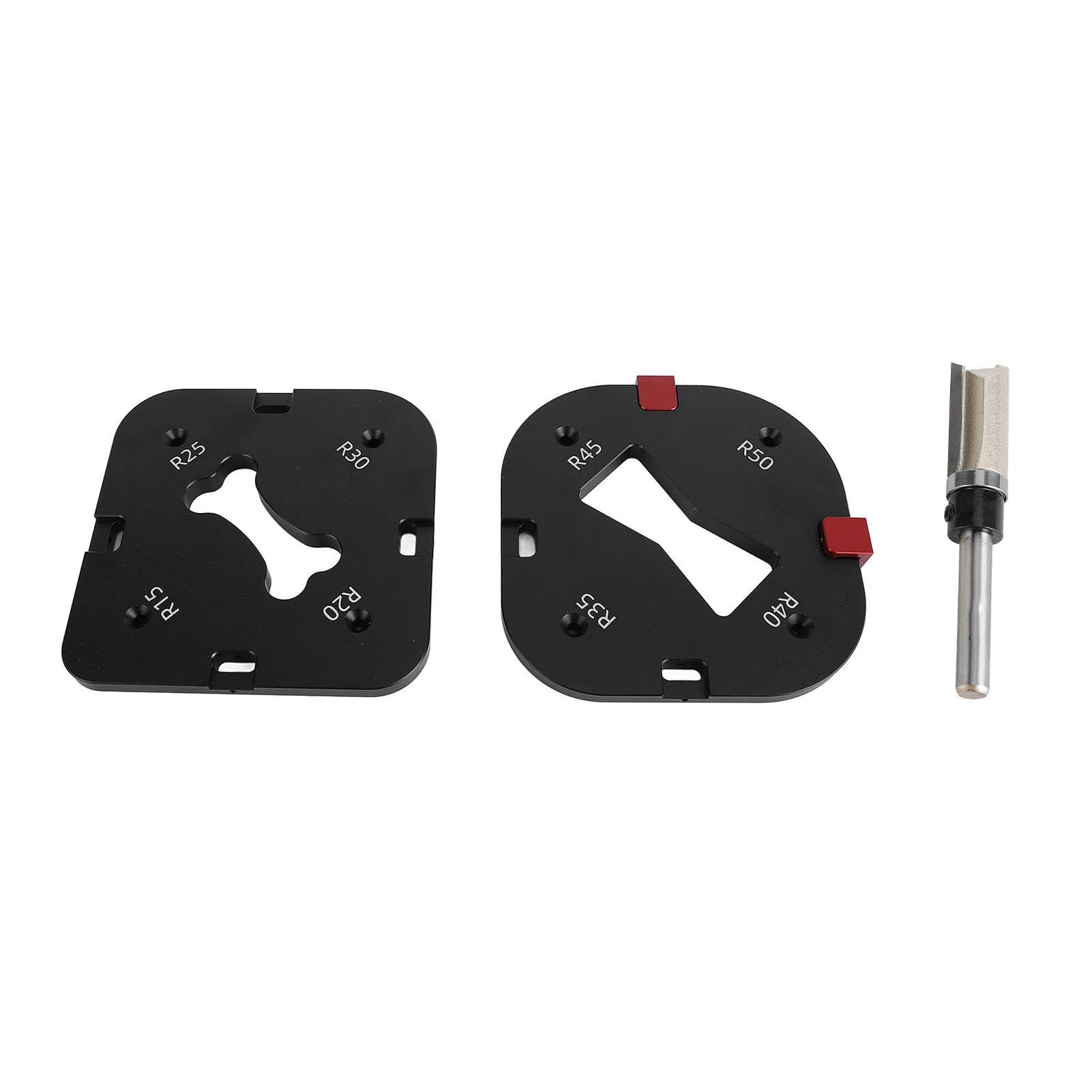 Zestaw okrągłych szablonów narożnych ze stopu aluminium z frezem - 2 sztuki - R15 R20 R25 R30 R35 R40 R45 R50 Płyta do fazowania promieniowego łuku do przycinania krawędzi stołów