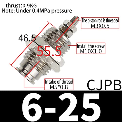 Cilindro neumático CJPB15-10 de simple efecto con microaguja para aplicaciones de carrera corta 3