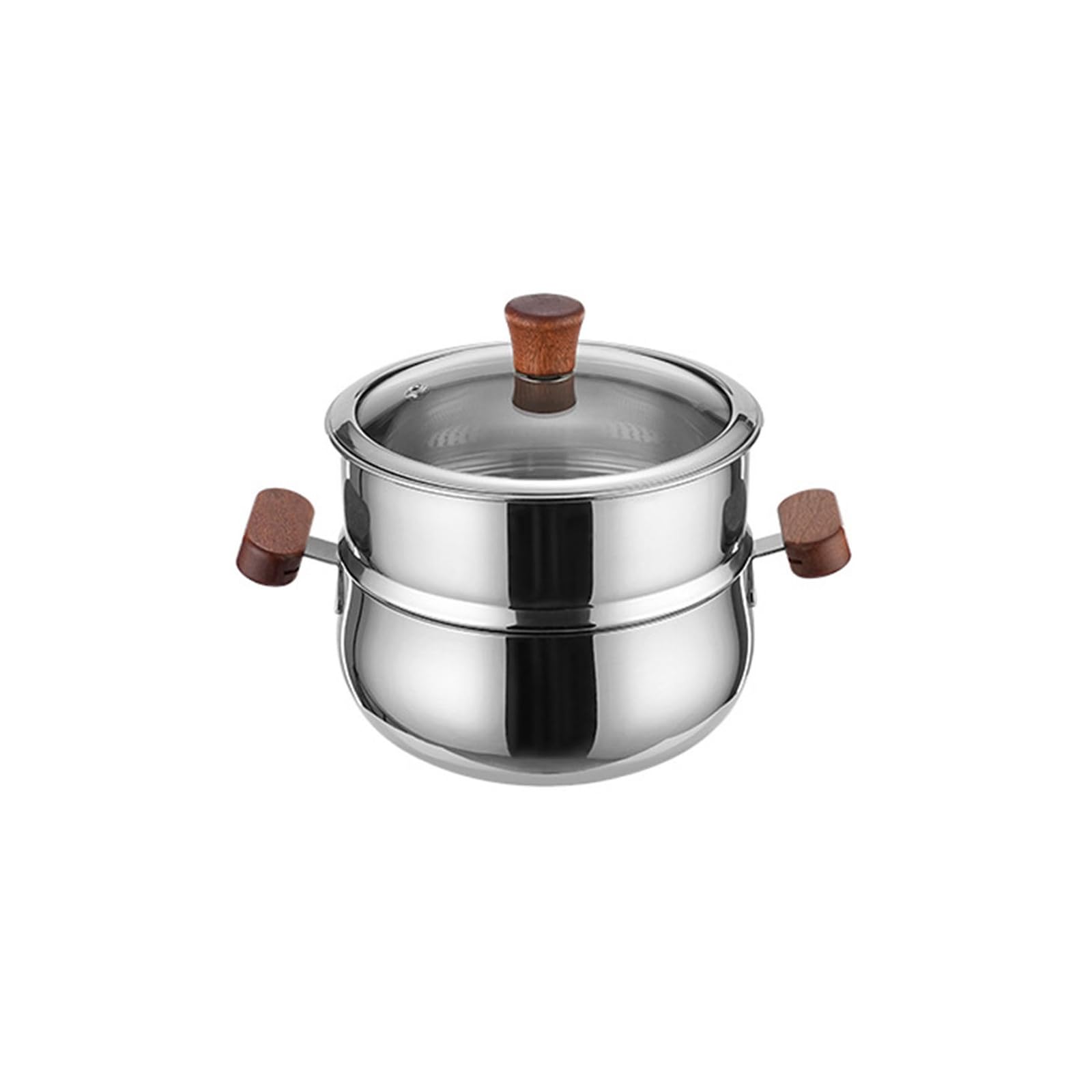 Buxuaaaa Stainless Steel Stock Pots Glass Lid Induction Safe Heatproof Handle Cookware Multipurpose Nonstick Cooking Pots Dishwasher Safe