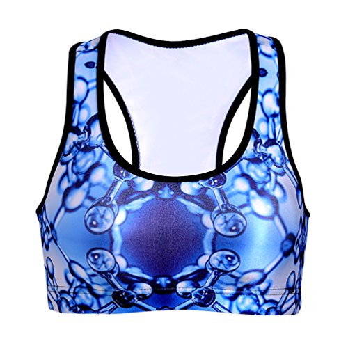 Image of Sister Amy Women's Aerobics Gym Dance Yoga Vest Printed Sports Bra Top Vest