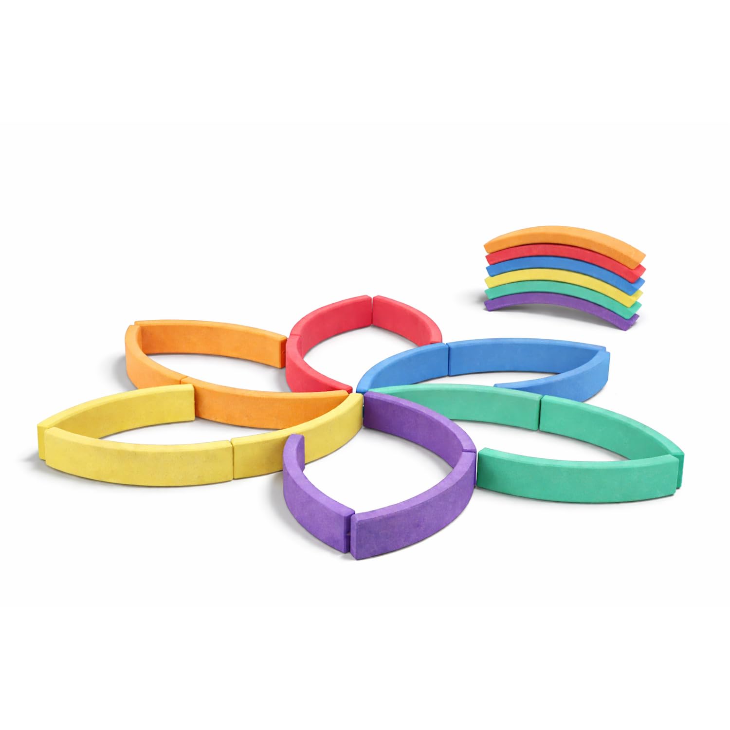 WISSNER® Bunte Bogensteine RE-Wood (24 Stück) – Montessori Lernspielzeug