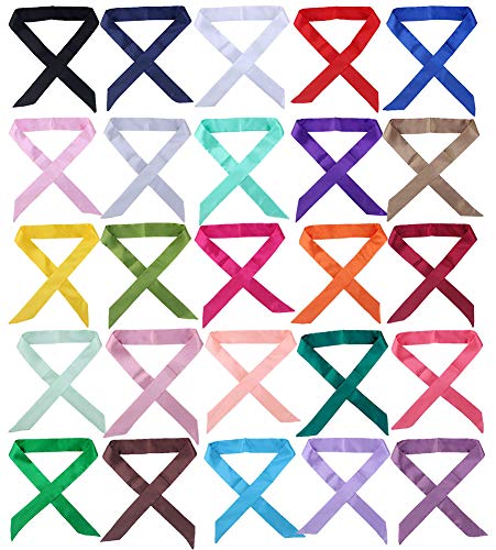 CHUNG 20/24/25 Pcs Skinny Neckerchief Hair Scarf Headband Handbag Handle Wrap Ribbon Tie for Women Fashion Decoration