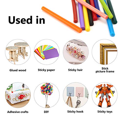 Gartful 120PCS Colored Mini Hot Glue Sticks - 0.28x3.9" Hot Melt Glue Sticks, Multipurpose for Art & Craft Project, Home Decoration, General Repair, Bonding, Sealing, 12 Colors - Image 4