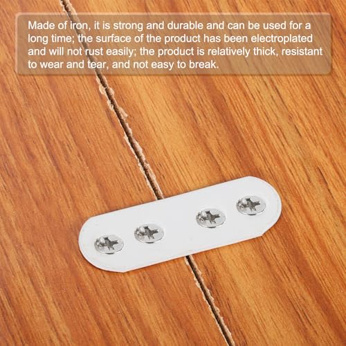 Plaque de réparation blanche 135mm pour stabiliser un meuble qui bouge