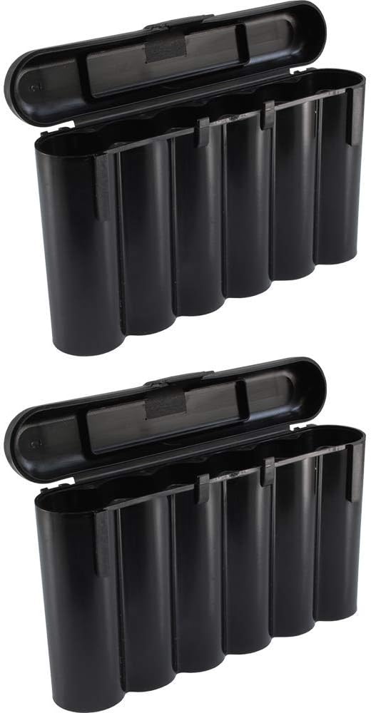 2 Black 18650 & CR123A 6 Battery Holder Storage Case for 18650 Batteries