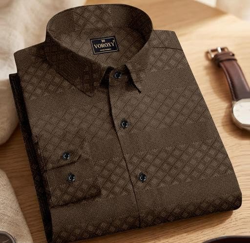Image of TH BROTHER Men Casual Solid Collared Buttondown Shirt Comfortable Breathable Regular Fit Stylish Modern Daily Outfit
