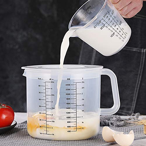 Vaso medidor plástico con tapa y jarra para mezclar miniatura 5