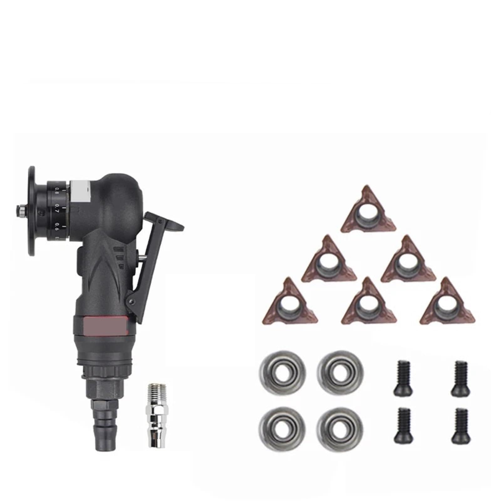 Kit marteau pneumatique, Pistolet à chanfreiner pneumatique, outil de chanfreinage, machine biseauter air comprimé for 30 000 tr/min(10pcs R heads)