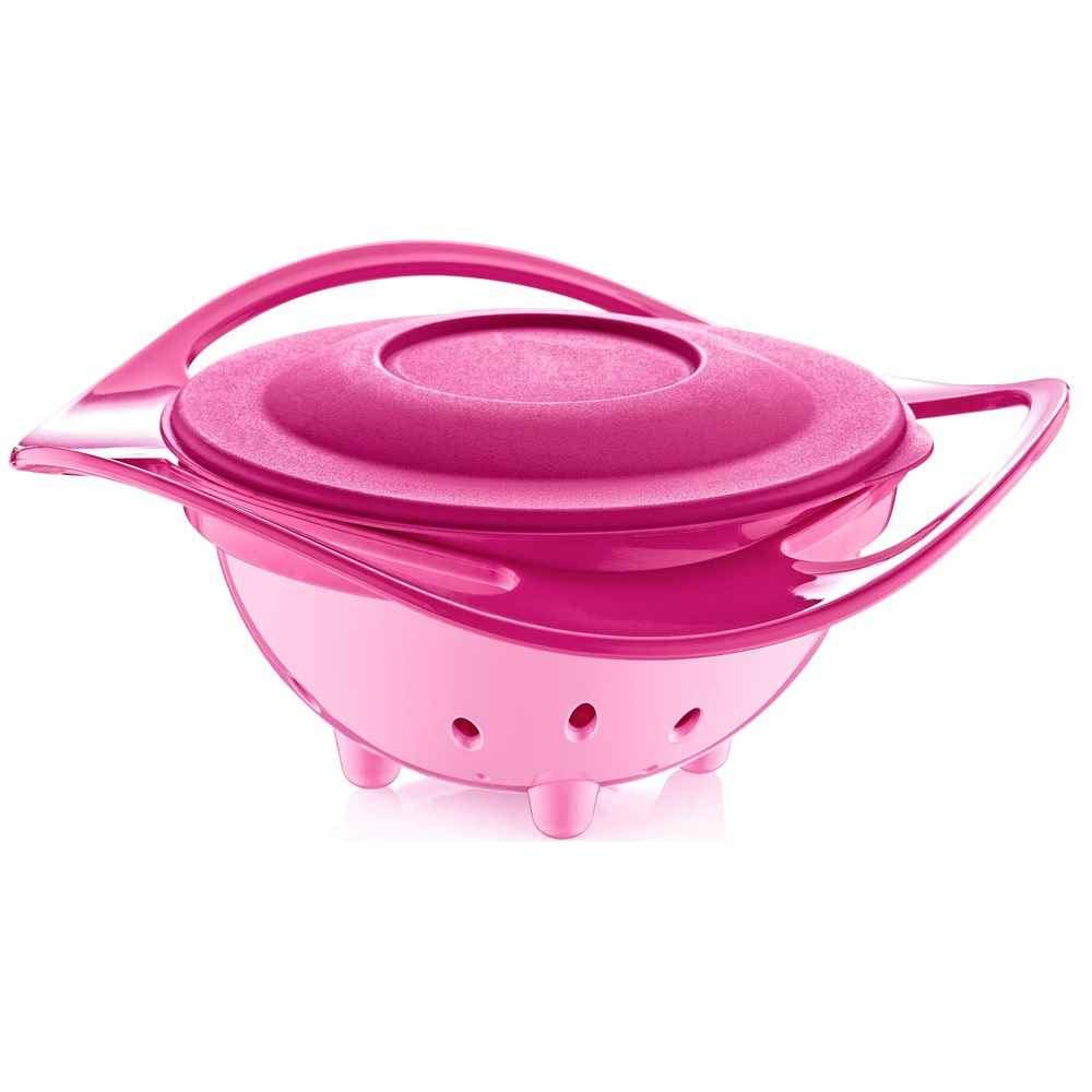Baby Bowl for 6 Months+ - Amazing 360 Degree Rotating Spill-Proof Snack Bowl for Babies and Children - Dishwasher Safe with Snap-On Lid