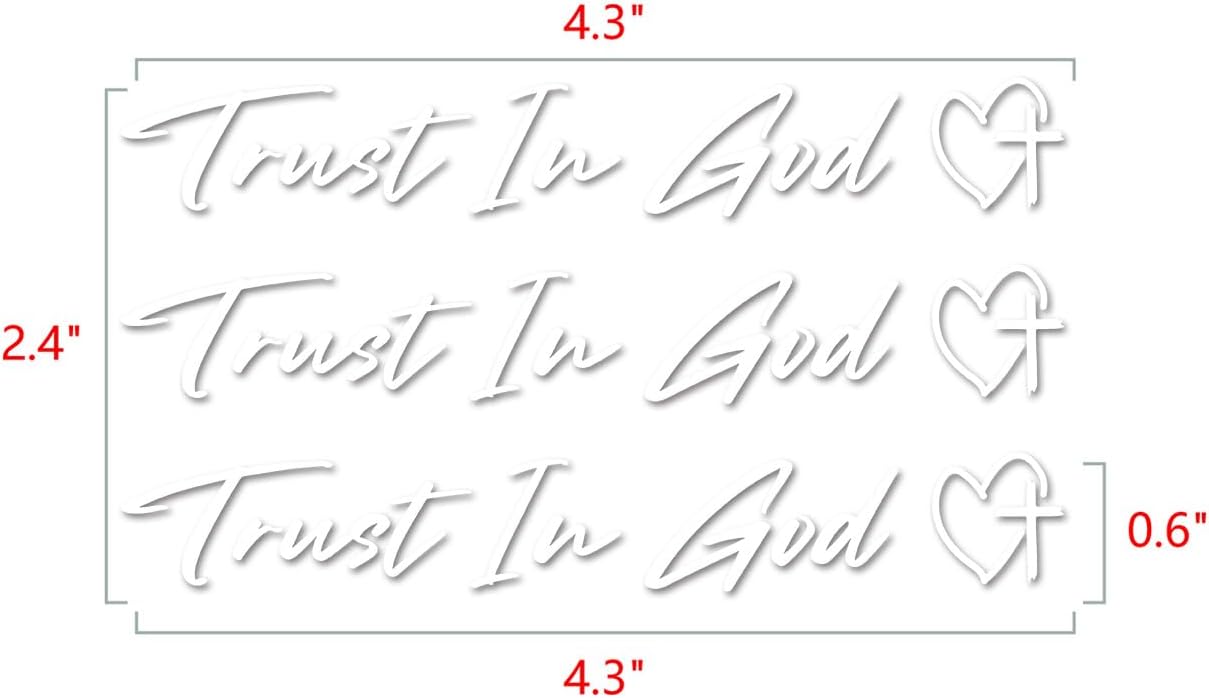 3 x Trust In God Cross White Car Mirror Decal Stickers for Cars Rearview Mirror Decal for Women Cute Decals Vinyl Affirmation Stickers for Window, Mirror, Tumbler, and Water Bottle - Image 5