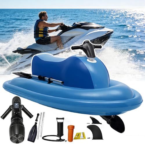 Sushangmao 2026 Nuevo Bote Inflable Jet Boat/Moto Acuática Inflable – con Scooter Submarino, Motor Sin Escobillas 500W/700W, Batería 10000/16000mAh, 7-11 km/h (4.3-6.8 mph) 700w