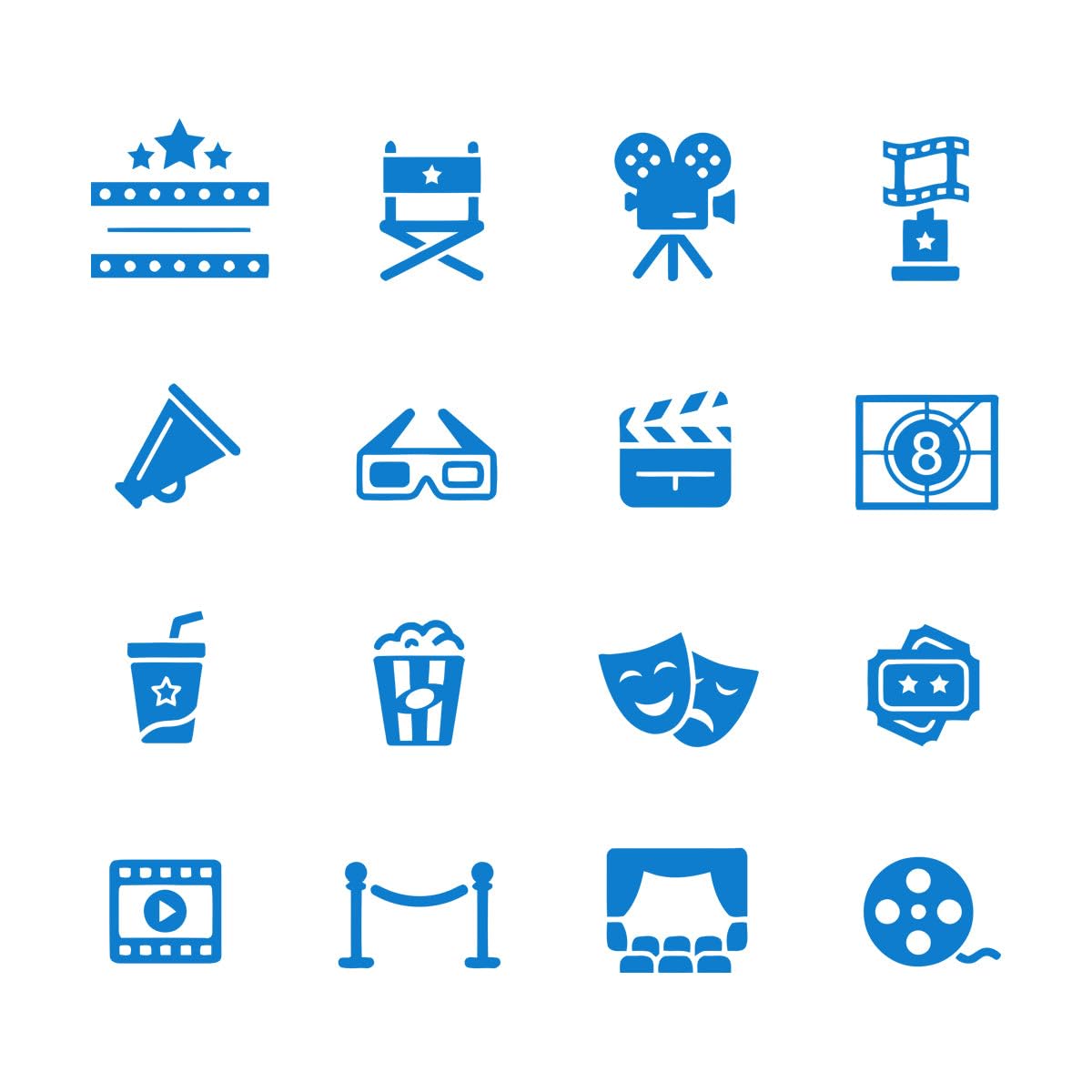 Engraving Stickers Cinema Loves Films Movie Time Theatre 54x57.8cm Equipped with Transfer Film kit Large Blue โ image 1