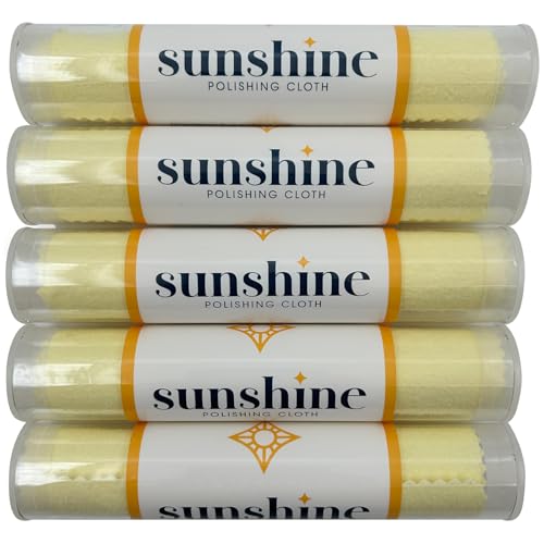 Sunshine 5 Polishing Cloths Jewelry Cleaner Tube Silver Brass Gold Copper