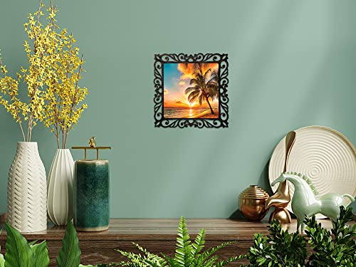 Image of Casa Rica Photo Frame Painting Wall Hanging home decoration for Wall, Living /Bed Room, Lobby(12inch x12inch) Laser Cut(Multicolor) (Beach)