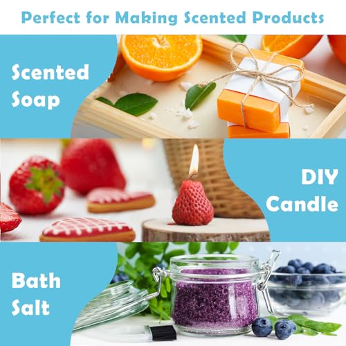 Image of Fruit Fragrance Oil for Candle Soap Making, 10x30ml Holamay Essential Oils for Diffusers for Home, Coconut, Strawberry, Mango, Pineapple, Large Size Diffuser Oils Gift Set