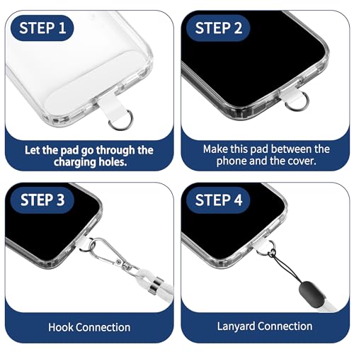 Cell Phone Lanyard 2 Pcs-1 Pcs 30"(Neck Strap×1)+8"(Wrist Strap×1) Black - Photo 9 sur 115