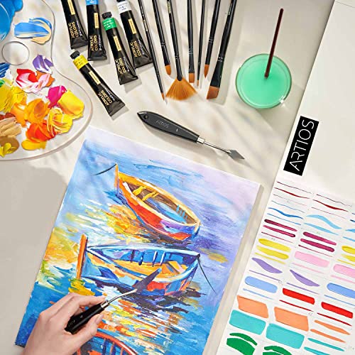 Image of ARTIOS Canvas Boards for Painting - 14pcs 100% Cotton Artist Quality Double Primed Acid-Free Painting Canvas Board, Medium Grain, 4pcs Each (4x4, 6x10) + 3pcs Each (8x10, 10x12)