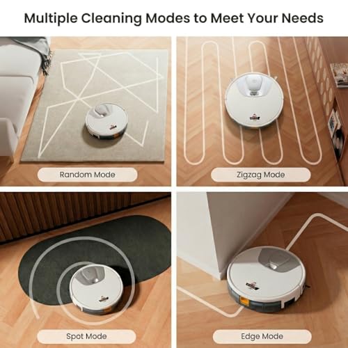 Image of HM Robots Robot Vacuum Cleaner with 5000Pa Suction, 2-in-1 Vacuum & Mop, AI Camera Navigation, 600ml Dustbin, 350ml Tank, No App - Remote Control, for Indian Homes, Marble & Tiles