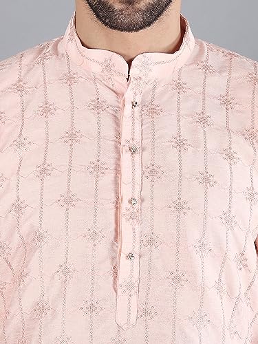 Image of Uri and MacKenzie Embroidery Silk Men's Kurta Pyjama Set