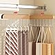 Greyoe Krawattenhalter Pack of 2, Gürtelhalter Kleiderschrank, Schalbügel, Hanging Bag Rack Multifunktionale Gürtel Krawatte Sling Hook Organizer für Krawatten, Schals, Tücher, Natur - Goldhaken