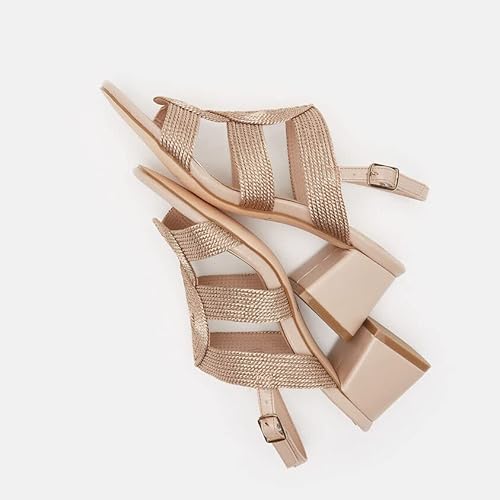 BATA Sandali Intrecciati con Tacco Midi Squadrato
