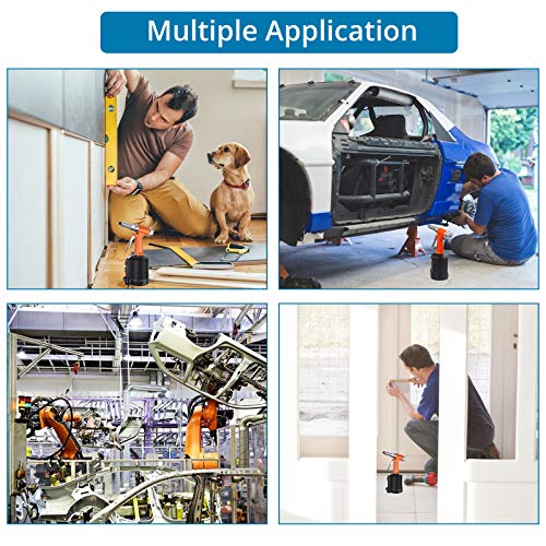 AUTOUTLET Pneumatic Rivet Nut Gun Heavy Duty Riveting Gun Rivet Tool Air Hydraulic Riveter with 500 PCS Rivets 3/32", 1/8", 5/32", 3/16",1/4" Capacity Nose Pieces