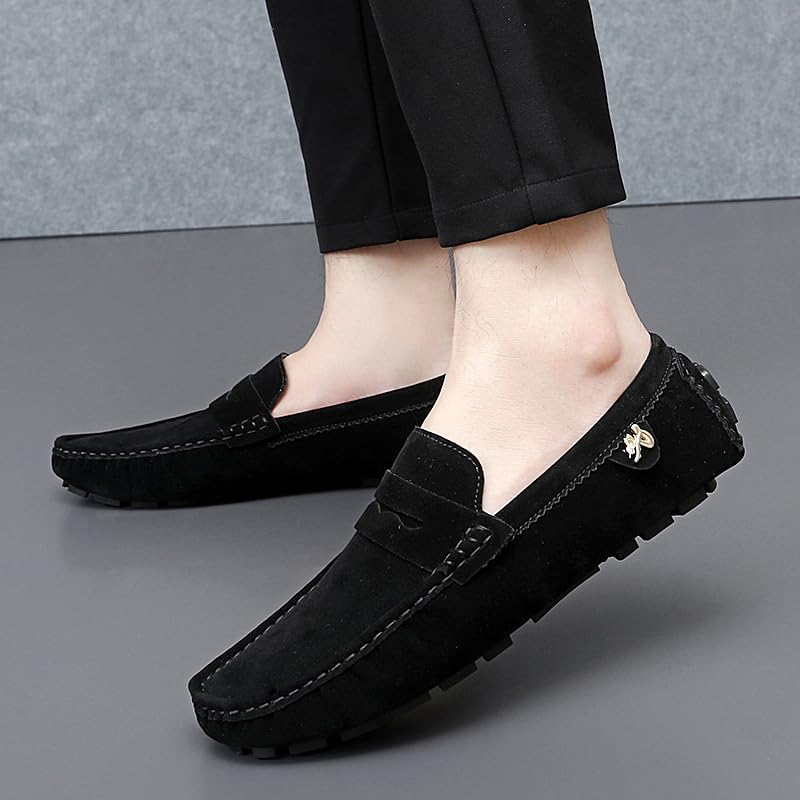 Luxury Men's Suede Penny Loafers, Non-Slip Driving Shoes, All-Season Breathable Slip-Ons for Business, Prom & Everyday3