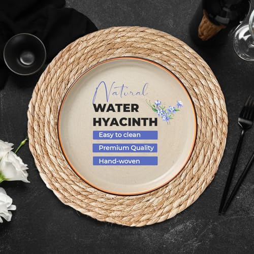 Handmadebohoplacematssetof6naturalcottonburlapandwaterstrawwovenmacramedecorfarmhousestyle Urban Country Home Decor Handmade boho placemats set of 6 natural cotton burlap and water straw woven macrame decor farmhouse style urban country home decor