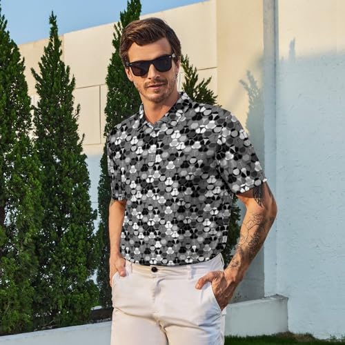 Image of Men's Funny Golf Shirts Hawaiian Polo Shirts 80S Flashes Polo Shirts Funny Hawaiian Beach Summer Golf Polo Shirts