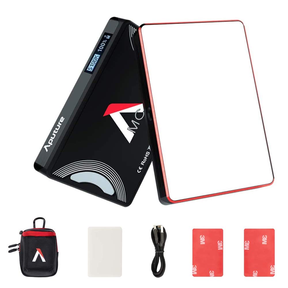 Aputure Amaran MC RGBWW Mini Video Light 3200K-6500K, CRI/TLCI 96+ on Camera HSI Mode, Magnetic Support, Application with USB-C PD and Wireless Charging