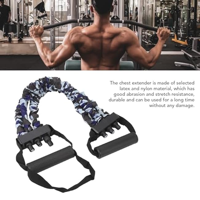 VBESTLIFE Chest Expander Exercise Band, 135lb Adjustable 3 Ropes Strength Training Equipment with Storage Bag for Home Gym Workout Men Women Fitness Accessory