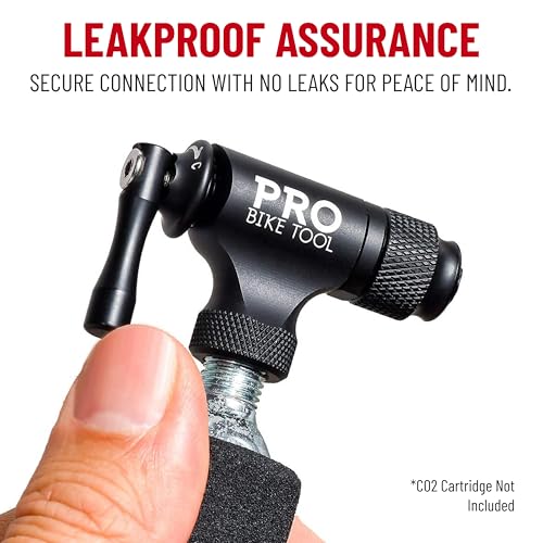 Image of Pro Bike Tool CO2 Inflator Quick & Easy - Presta & Schrader Valve Compatible - Bicycle Tyre Pump for Road & Mountain Bikes - Insulated Sleeve - No CO2 Cartridges Included