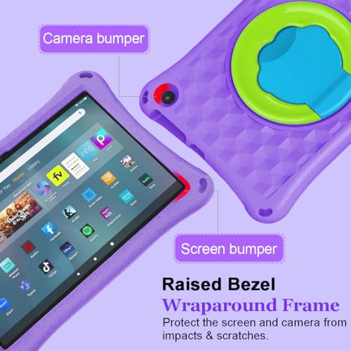New 10in Tablet Case for Kids(2021/2023 Release 11th/13th Generation),DJ&RPPQ ipad 10 case Light Weight Anti Slip Shockproof Kids Friendly Case for 10 inch Tablet. (Purple)