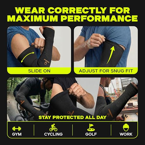 Image of ARMORAY Arm Sleeves for Men and Women - UV Sun Protection Cooling Compression - Tattoo Cover Up Sleeve for Daily Wear & Work