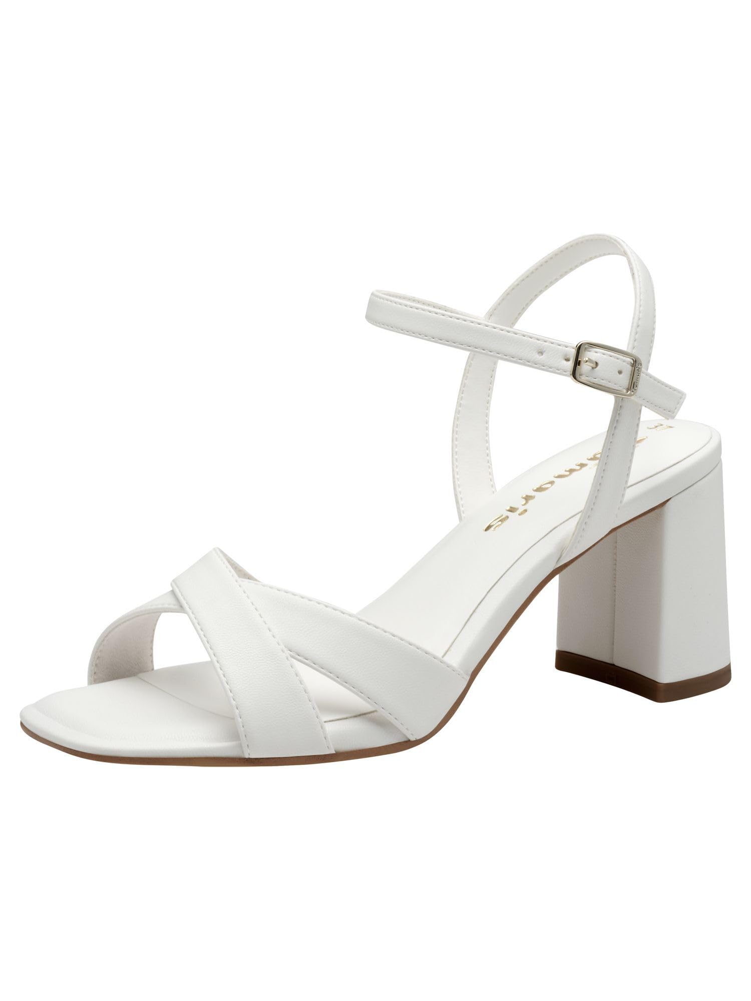 Tamaris Women’s sandal with block heel white 4 UK