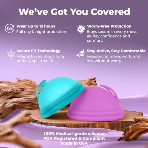 Image of Reusable Menstrual Disc (2 Pack) - Soft Medical Grade Silicone Period Disc for Light & Heavy Flow, Leakproof 12-Hour Protection, Easy Removal, Menstrual Cup, Tampon & Pad Alternative, Two Sizes