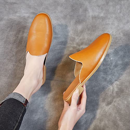 Slippers Women Women Slippers Summer Flat Heel Casual Shoes Genuine Leather Slingbacks Slip-On Comfort Outside Slippers2