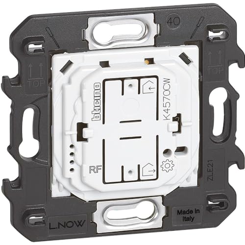 Bticino K4570CW - Mando inalámbrico para subir y bajar persianas y luces simultáneamente, escenario personalizable desde la aplicación, Living Now, fijación con adhesivos reposicionables, 2 módulos