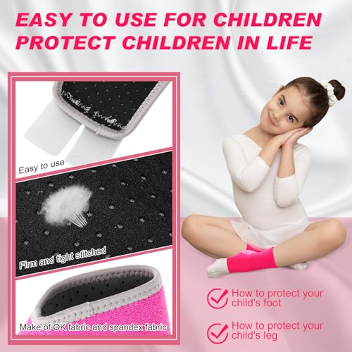 Image of Tarpop 2 Pairs Kids Ankle Brace Set Foot Support Stabilizer Wraps Protector Guard Knitted Ankle Sleeve Sock Support Compression Socks for Injury Prevention(Pink,Large)