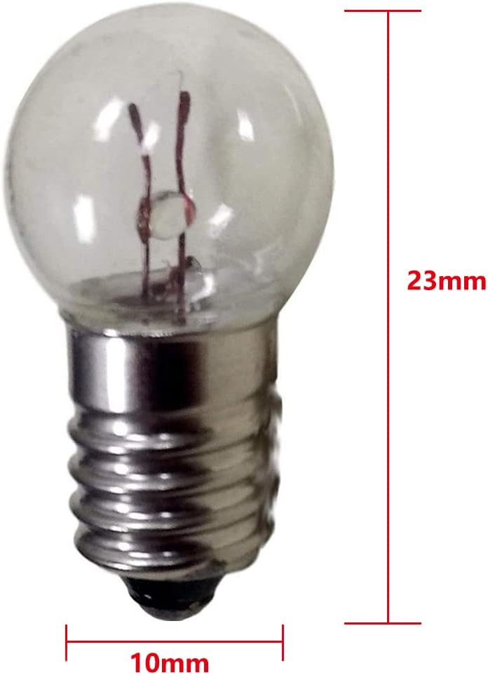 50pcs E10 Miniature Screw Light Bulbs Replacement E10 Mini Bulb for Physical Electrical Experiment Screw Base Indicator Light Incandescent Bulb (1.5V)