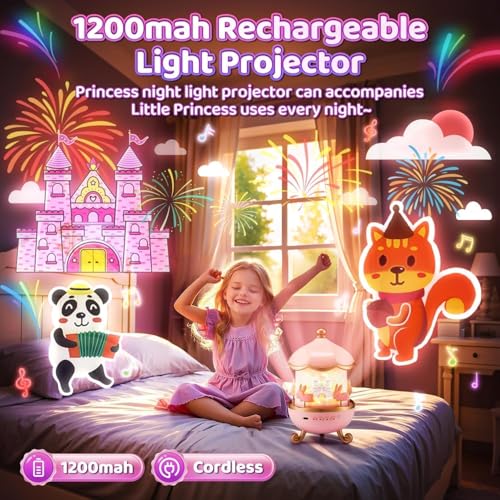 Image of Flexi Madhav Night Light for Bedroom, 7 Film Gradual Rotating LED Projection Night Lamp Projector for Bedroom Light Decor, Table Lamp for Home, (Night Lamp)