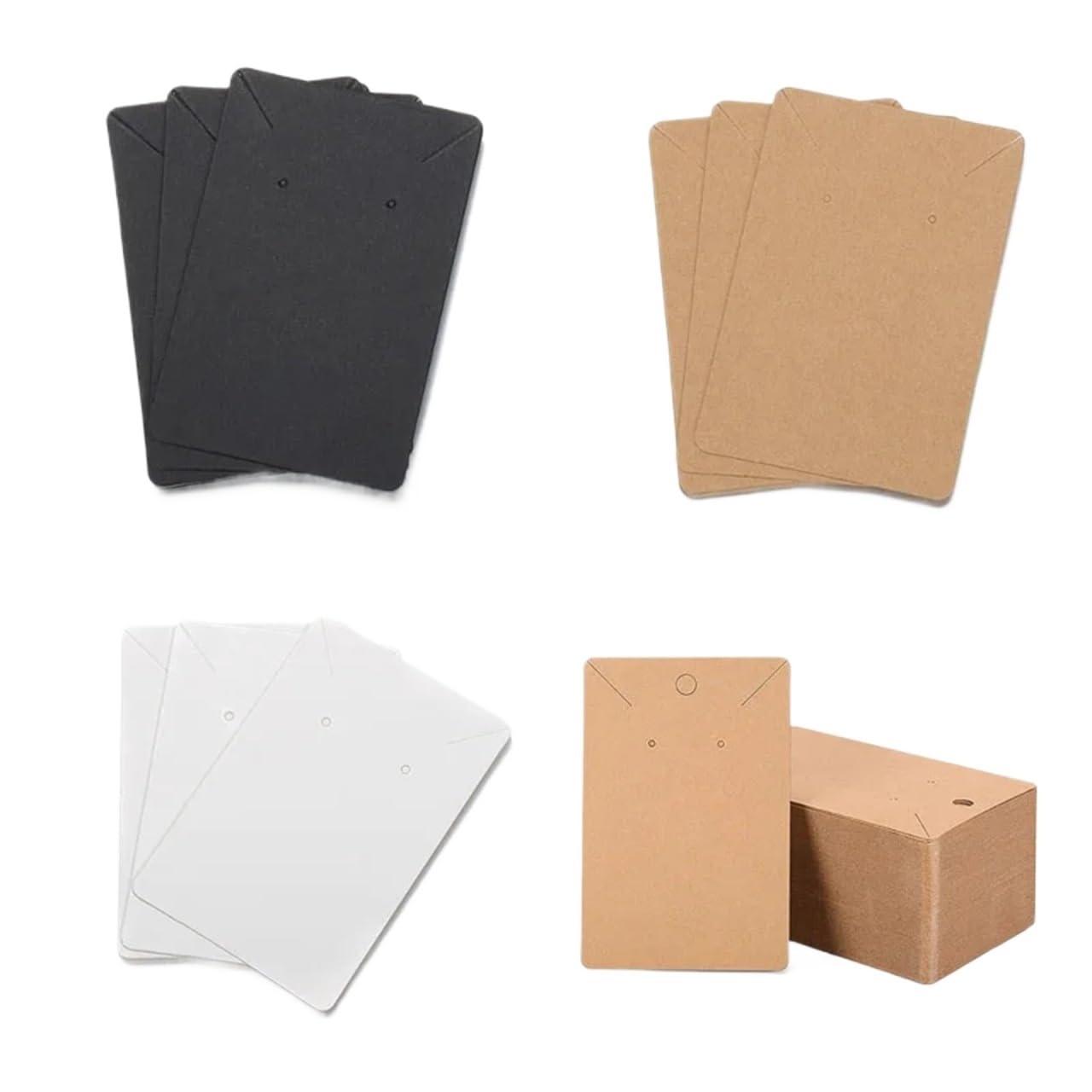 FDzkrtvm Earrings Necklace Display Cards, 600pcs Multicolor Earring Cards 6x9cm for Jewelry Display(White)
