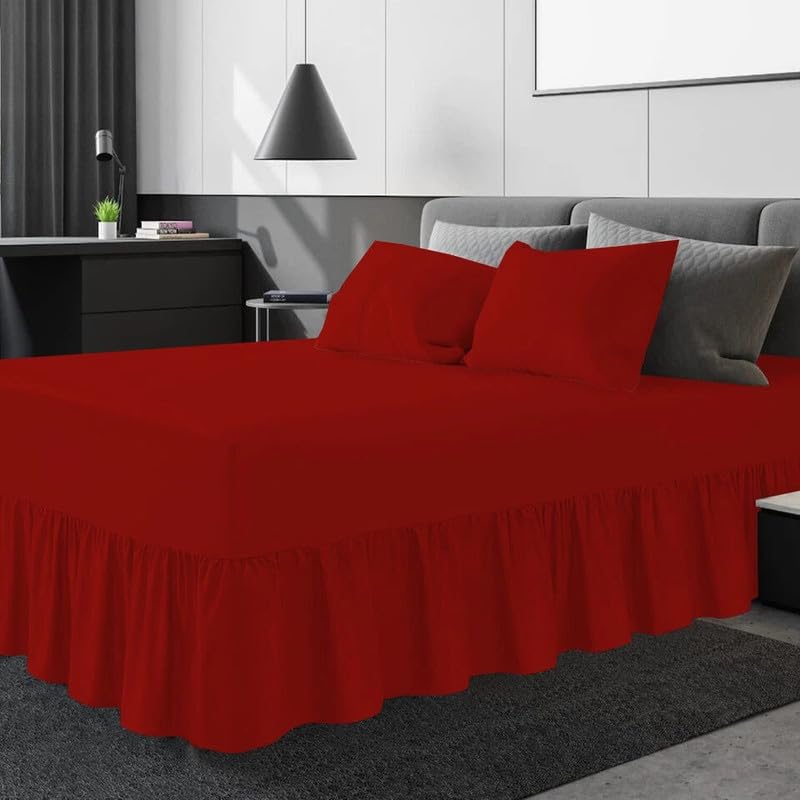 Easy Care Plain Polycotton Pillow Pair Only – Super Soft Non-Iron Fade Resistant (RED PP)