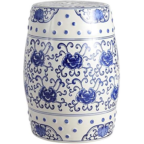 JONATHAN Y Lotus Flower Ceramic Garden Stool Cover