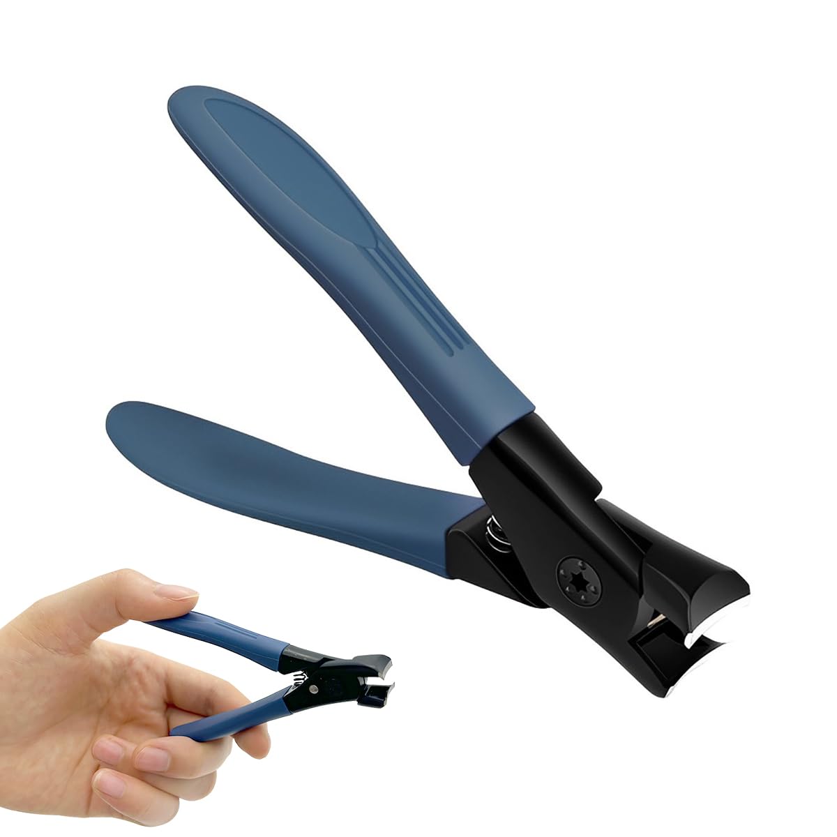 Thick Nail Clipper, Toenail Clipper with Long Handle Stainless Steel Nail Cutter for Tough Nails Thick Nails, Anti-splash Nail Clipper for Adults, Seniors, Manicure Nail Clipper